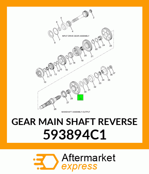 GEAR MAIN SHAFT REVERSE 593894C1