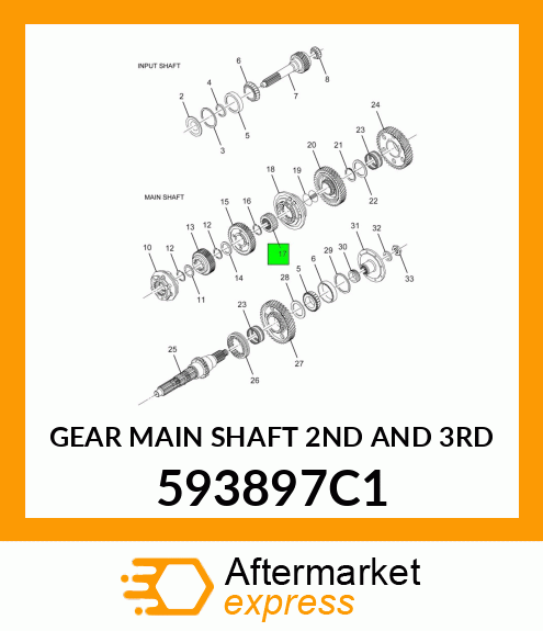 GEAR MAIN SHAFT 2ND AND 3RD 593897C1