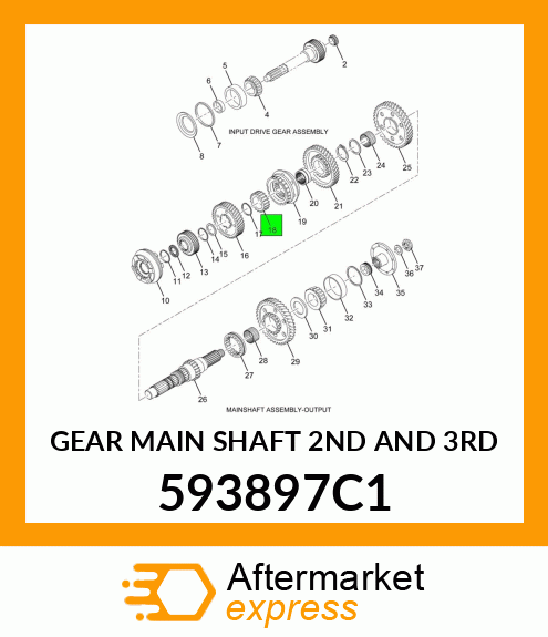 GEAR MAIN SHAFT 2ND AND 3RD 593897C1