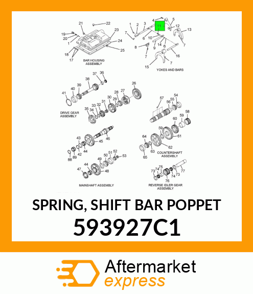 SPRING, SHIFT BAR POPPET 593927C1