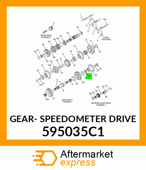 GEAR- SPEEDOMETER DRIVE 595035C1