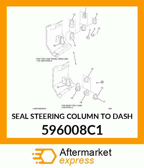 SEAL STEERING COLUMN TO DASH 596008C1