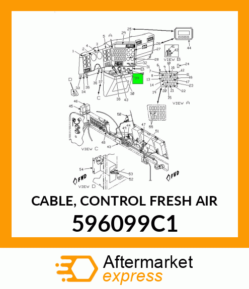 CABLE, CONTROL FRESH AIR 596099C1