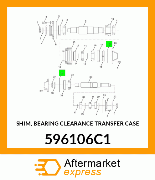 SHIM, BEARING CLEARANCE TRANSFER CASE 596106C1