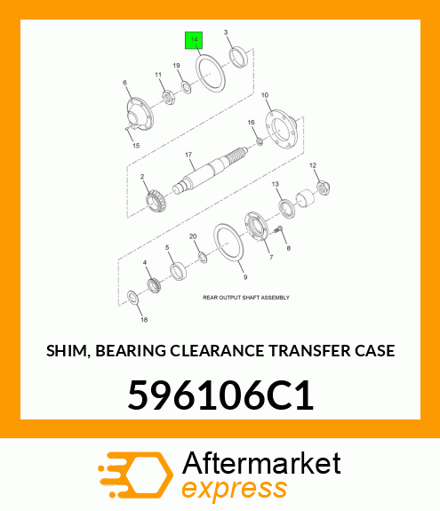 SHIM, BEARING CLEARANCE TRANSFER CASE 596106C1