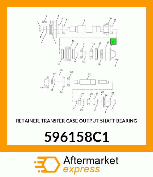 RETAINER, TRANSFER CASE OUTPUT SHAFT BEARING 596158C1