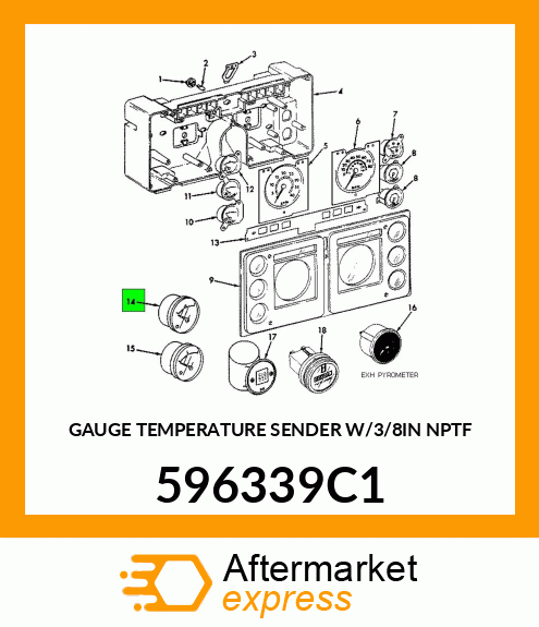 GAUGE TEMPERATURE SENDER W/3/8IN NPTF 596339C1