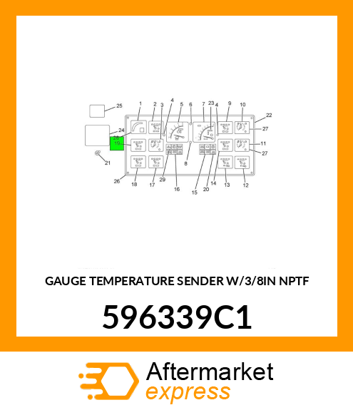 GAUGE TEMPERATURE SENDER W/3/8IN NPTF 596339C1