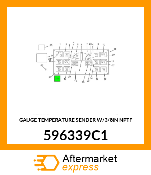 GAUGE TEMPERATURE SENDER W/3/8IN NPTF 596339C1