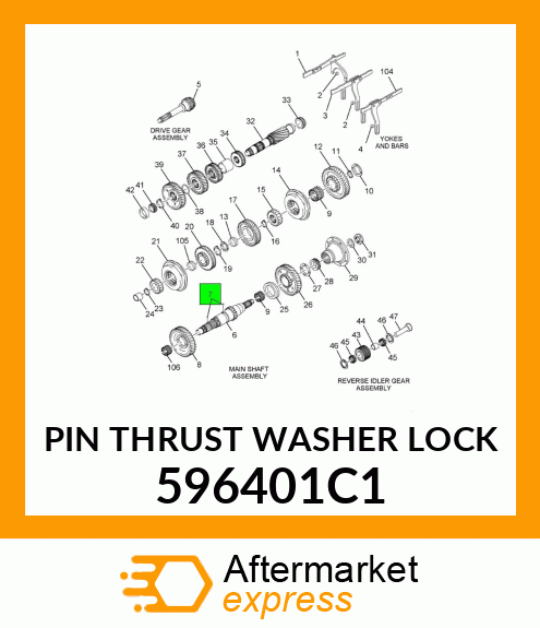 PIN THRUST WASHER LOCK 596401C1