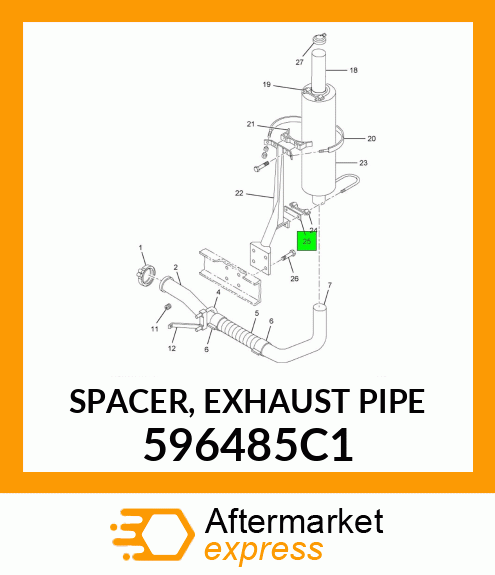 SPACER, EXHAUST PIPE 596485C1