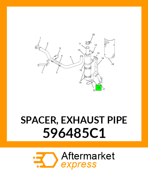 SPACER, EXHAUST PIPE 596485C1