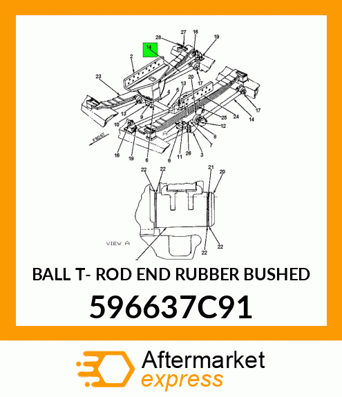 BALL T- ROD END RUBBER BUSHED 596637C91