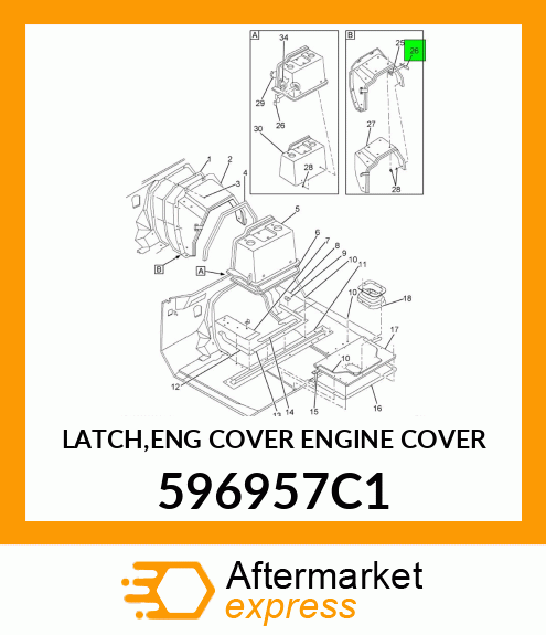 LATCH,ENG COVER ENGINE COVER 596957C1