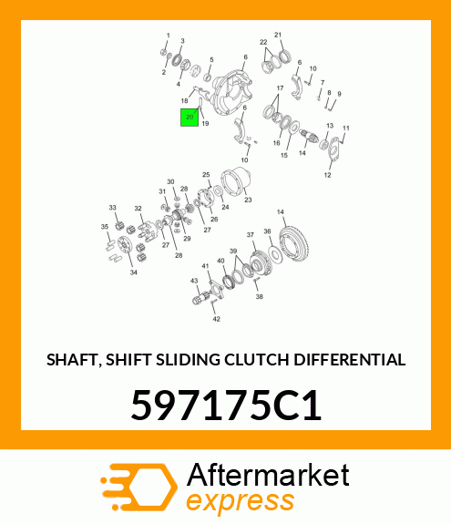 SHAFT, SHIFT SLIDING CLUTCH DIFFERENTIAL 597175C1