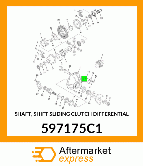 SHAFT, SHIFT SLIDING CLUTCH DIFFERENTIAL 597175C1