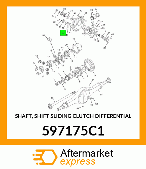 SHAFT, SHIFT SLIDING CLUTCH DIFFERENTIAL 597175C1