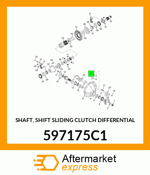 SHAFT, SHIFT SLIDING CLUTCH DIFFERENTIAL 597175C1