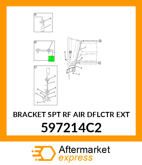 BRACKET SPT RF AIR DFLCTR EXT 597214C2