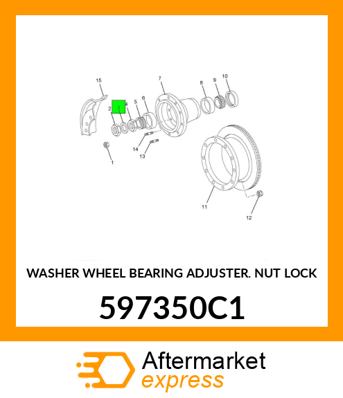 WASHER WHEEL BEARING ADJUSTER. NUT LOCK 597350C1