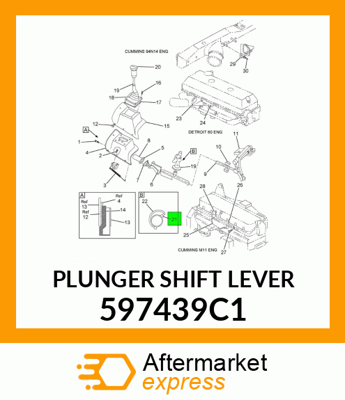 PLUNGER SHIFT LEVER 597439C1