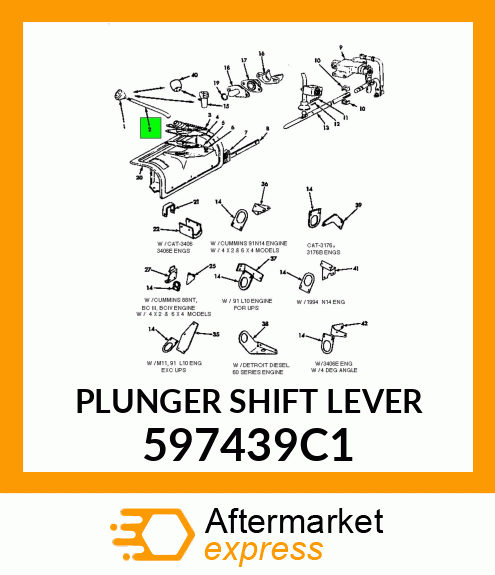 PLUNGER SHIFT LEVER 597439C1