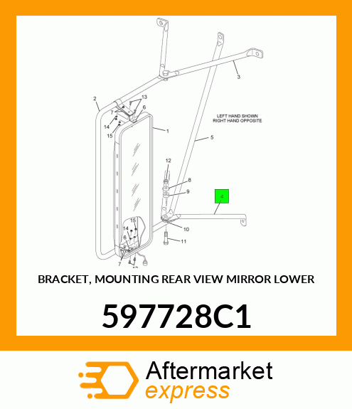 BRACKET, MOUNTING REAR VIEW MIRROR LOWER 597728C1