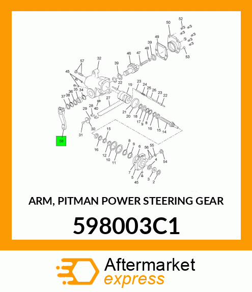 ARM, PITMAN POWER STEERING GEAR 598003C1