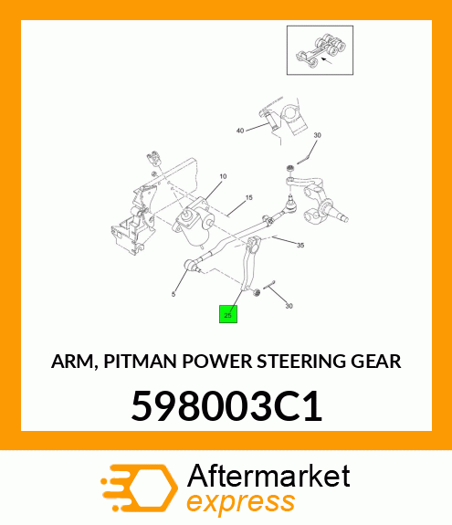 ARM, PITMAN POWER STEERING GEAR 598003C1