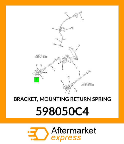 BRACKET, MOUNTING RETURN SPRING 598050C4