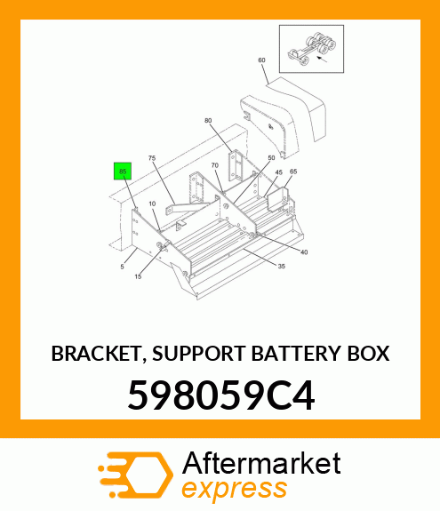 BRACKET, SUPPORT BATTERY BOX 598059C4