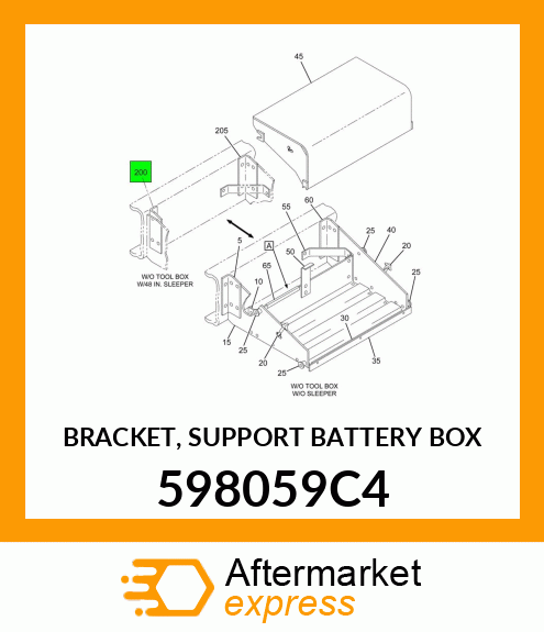 BRACKET, SUPPORT BATTERY BOX 598059C4