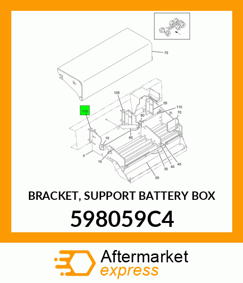 BRACKET, SUPPORT BATTERY BOX 598059C4