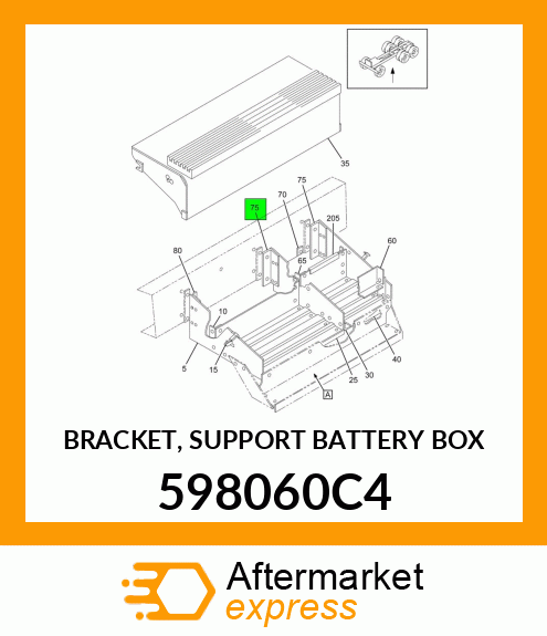 BRACKET, SUPPORT BATTERY BOX 598060C4