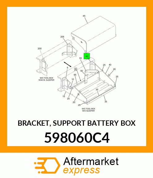 BRACKET, SUPPORT BATTERY BOX 598060C4