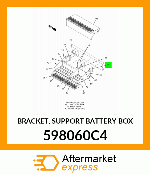 BRACKET, SUPPORT BATTERY BOX 598060C4