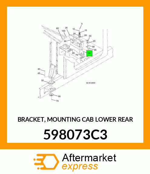 BRACKET, MOUNTING CAB LOWER REAR 598073C3