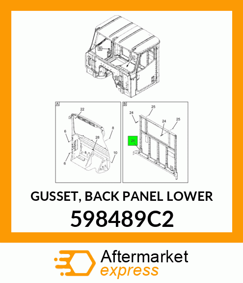 GUSSET, BACK PANEL LOWER 598489C2