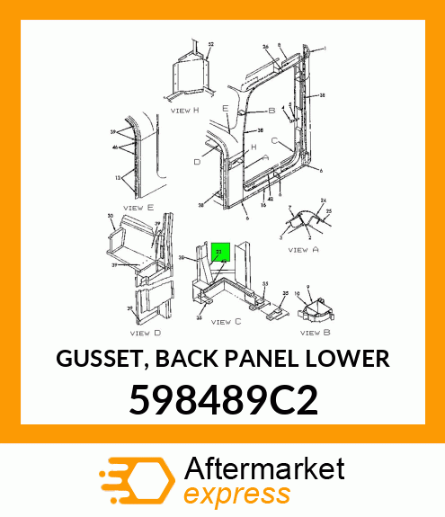 GUSSET, BACK PANEL LOWER 598489C2