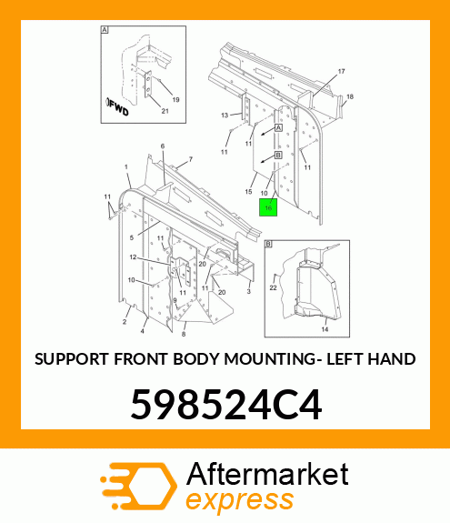 SUPPORT FRONT BODY MOUNTING- LEFT HAND 598524C4