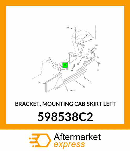 BRACKET, MOUNTING CAB SKIRT LEFT 598538C2