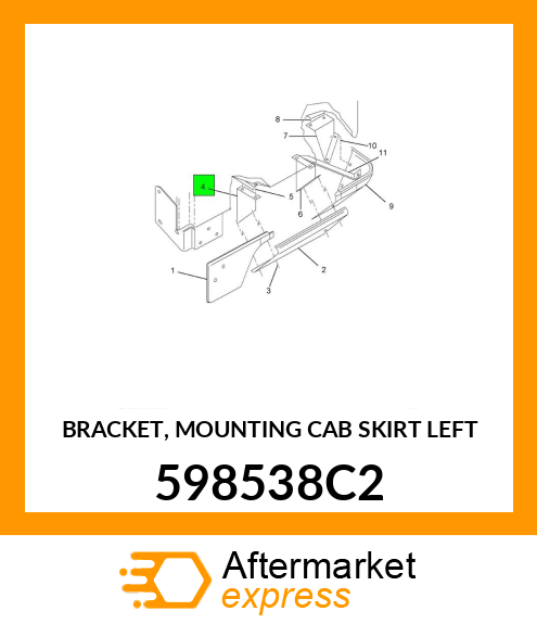 BRACKET, MOUNTING CAB SKIRT LEFT 598538C2