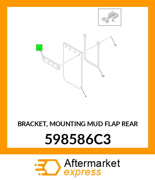 BRACKET, MOUNTING MUD FLAP REAR 598586C3