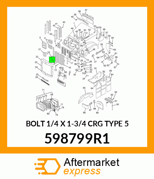 BOLT 1/4 X 1-3/4 CRG TYPE 5 598799R1