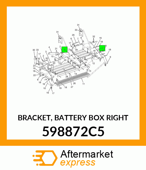 BRACKET, BATTERY BOX RIGHT 598872C5