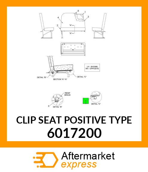 CLIP SEAT POSITIVE TYPE 6017200