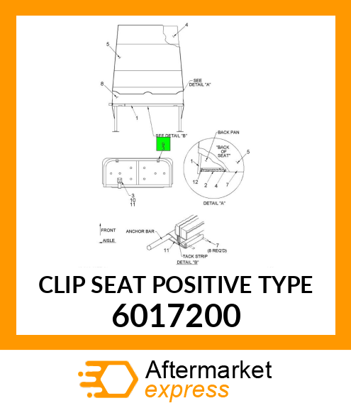 CLIP SEAT POSITIVE TYPE 6017200