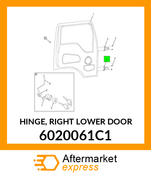 HINGE, RIGHT LOWER DOOR 6020061C1