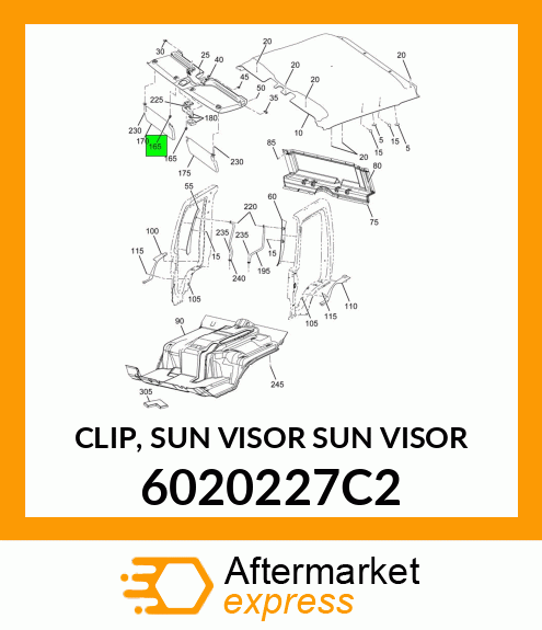 CLIP, SUN VISOR SUN VISOR 6020227C2