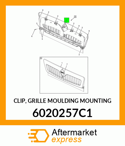 CLIP, GRILLE MOULDING MOUNTING 6020257C1